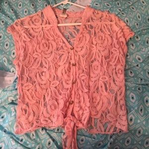 Laced belly shirt